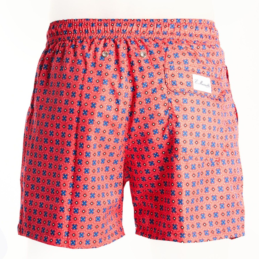 Online E.Marinella Red Swim Shorts - Large Patterns