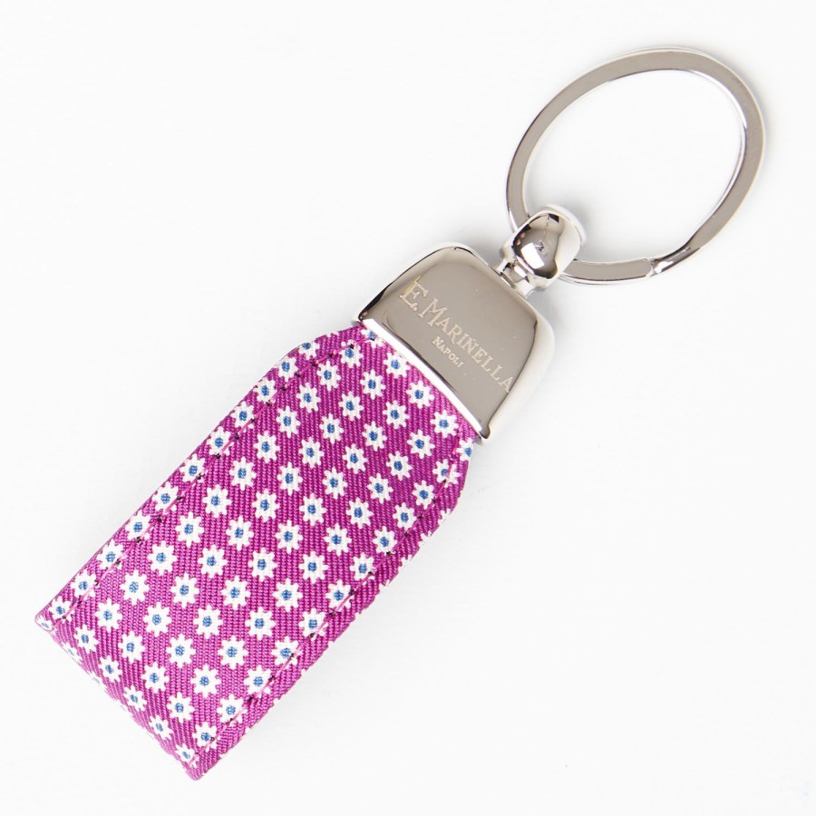 Hot E.Marinella Fuchsia Keyfob In Silk And Leather