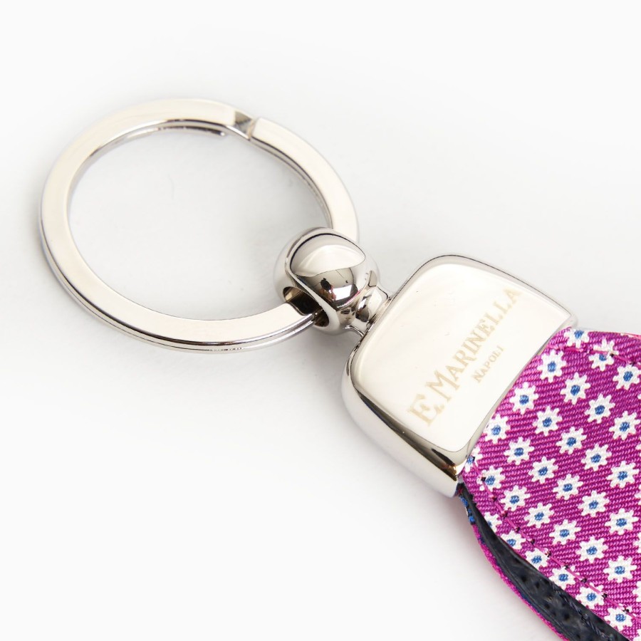 Hot E.Marinella Fuchsia Keyfob In Silk And Leather