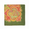 Clearance E.Marinella Light Green Wool Stole With Floral And Paisley Patterns