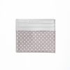 Clearance E.Marinella Light Grey Leather And Silk Credit Card Holder - 5 Compartments