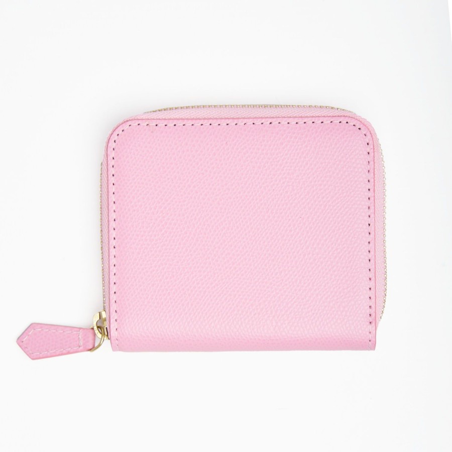 Best E.Marinella Small Pink Hammered Leather Wallet