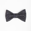 Best E.Marinella Dark Blue Pre-Knotted Silk Bowtie - Small Flower Pattern