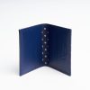 Wholesale E.Marinella Dark Blue Silk And Leather Folding Card Holder - 10 Compartments