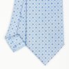 Best E.Marinella Light Blue Sartorial Classic Silk Tie - Small Flower Pattern