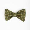 New E.Marinella Olive Green Pre-Knotted Bowtie - Small Geometric Pattern