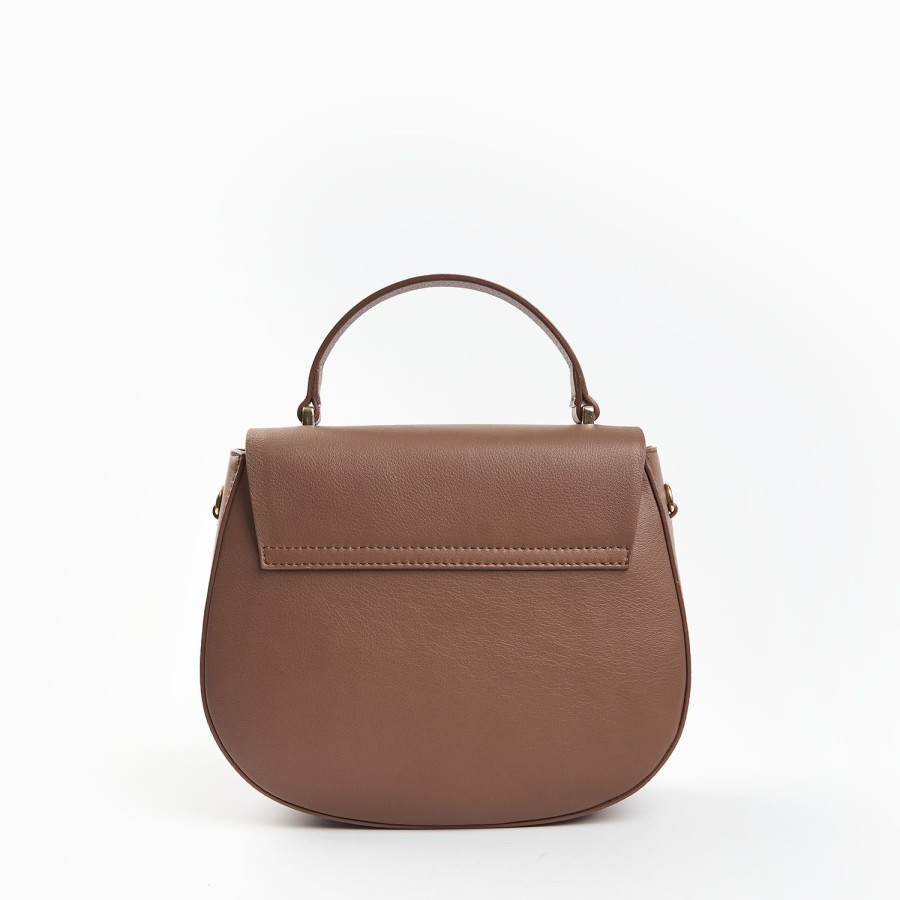 Best E.Marinella Taupe Smooth Leather Cleo Bag