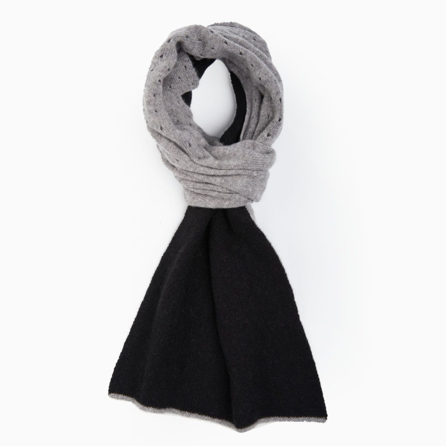 Best E.Marinella Black And Gray Dots Cashmere Neck Warmer