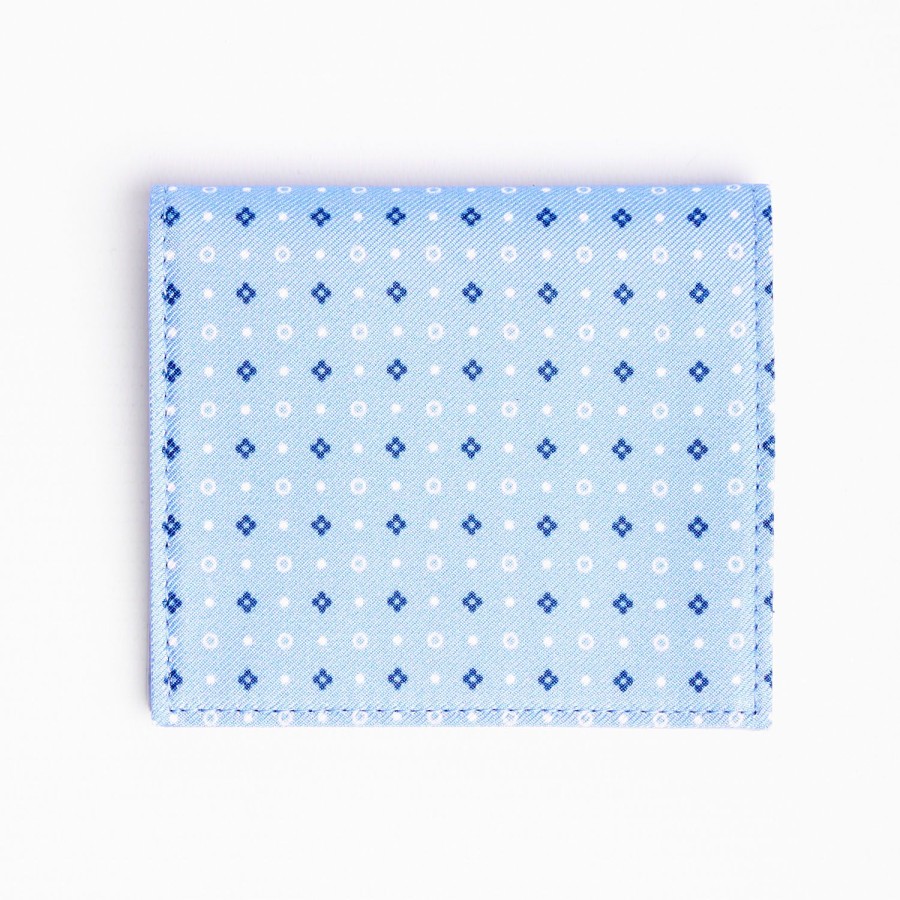 Best E.Marinella Light Blue Small Wallet In Silk And Leather