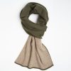 Clearance E.Marinella Dark Green And Light Brown Two-Tone Solid Cashmere Neck Warmer