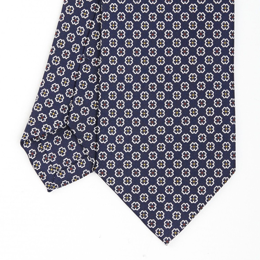 Online E.Marinella Dark Blue Sartorial Tie - Small Designs