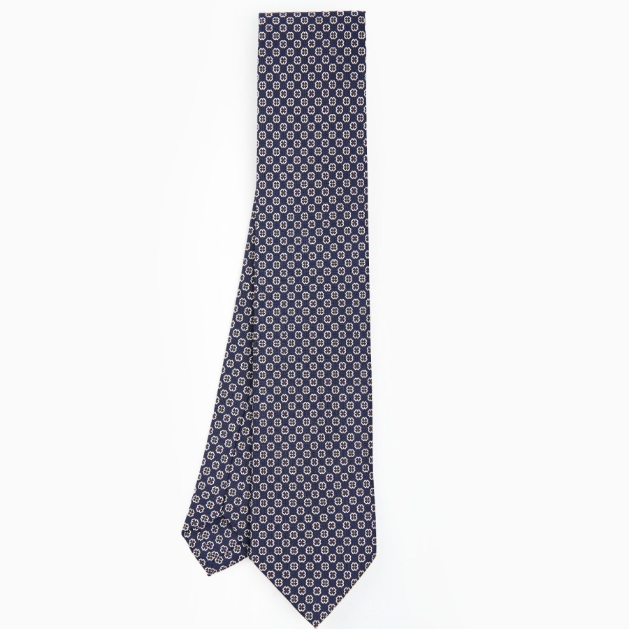 Online E.Marinella Dark Blue Sartorial Tie - Small Designs