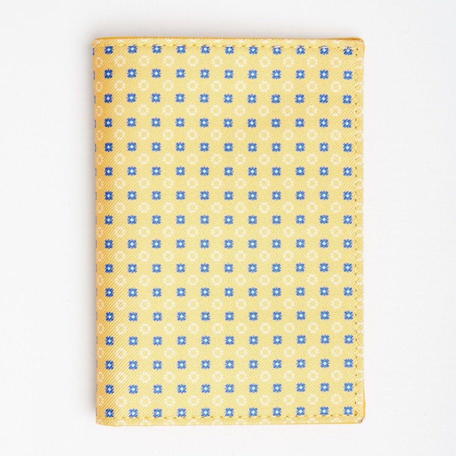 Wholesale E.Marinella Yellow Vertical Wallet In Silk And Leather