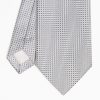 Clearance E.Marinella Light Grey Ceremonial Jacquard Silk Tie - Small Geometric Pattern