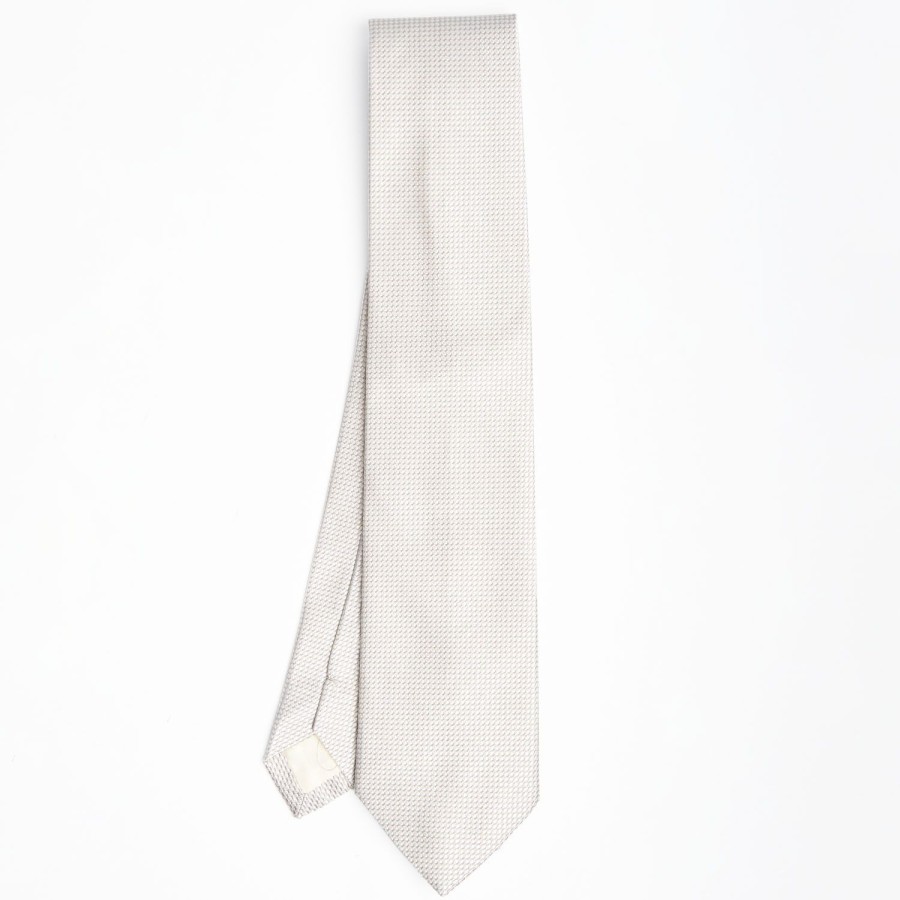 Online E.Marinella Light Grey Ceremonial Jacquard Silk Tie