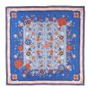 New E.Marinella Blue Silk Scarf 90 - World Of Archivio Flowers 1961