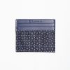 Clearance E.Marinella Dark Blue Silk And Leather Credit Card Holder 5 Compartments