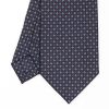 New E.Marinella Dark Blue Sartorial Classic Silk Tie - Small Flower Designs