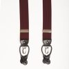 New E.Marinella Burgundy Braces - Herringbone Pattern