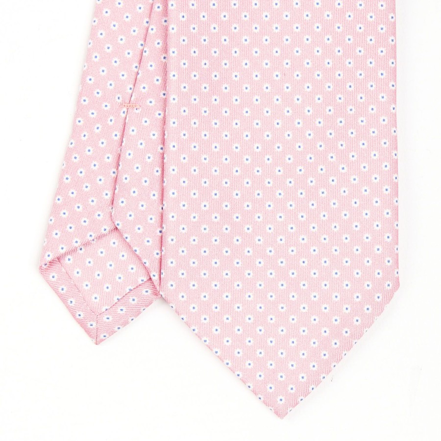 Best E.Marinella Pink Sartorial Classic Silk Tie - Small Flower Pattern