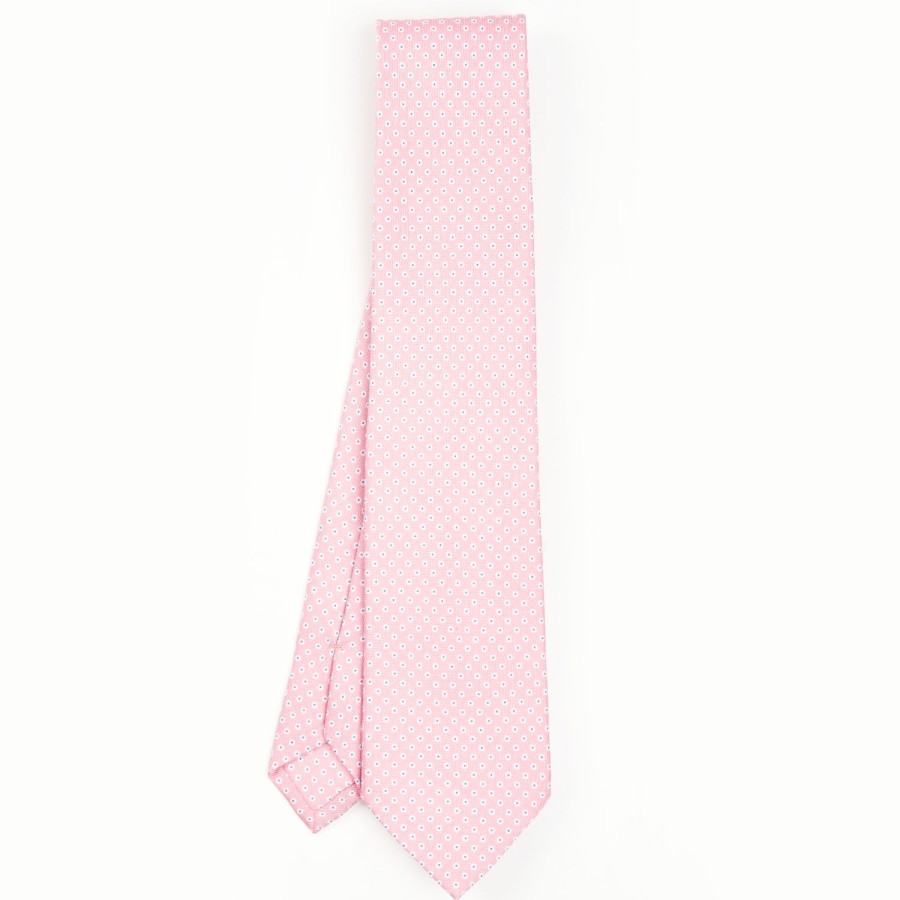 Best E.Marinella Pink Sartorial Classic Silk Tie - Small Flower Pattern