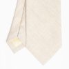 Hot E.Marinella Beige Sartorial Linen And Cotton Tie - Solid Color