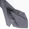 Online E.Marinella Grey 9 Fold Sartorial Silk Tie Small Flower Pattern