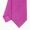 New E.Marinella Fuchsia Sartorial Classic Silk Tie - Small Flower Pattern