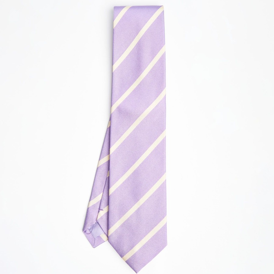 Wholesale E.Marinella Lilac Sartorial Striped Silk Tie