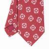 Wholesale E.Marinella Red Sartorial Linen Tie - Large Flower Pattern