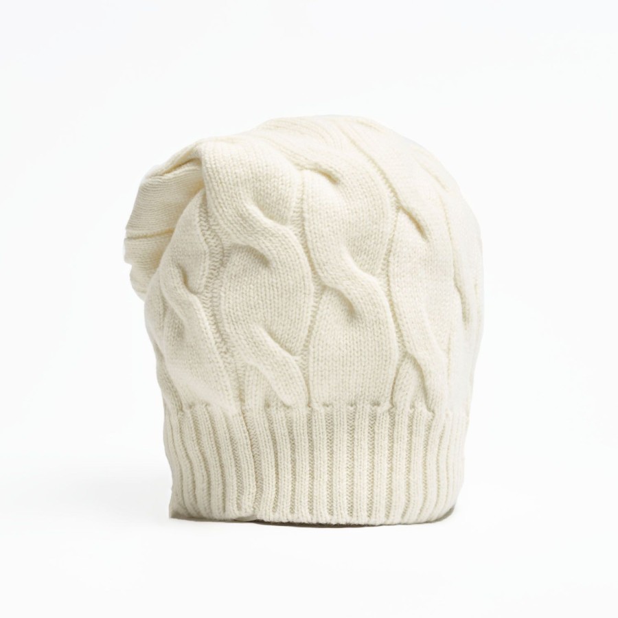 Hot E.Marinella Cable-Knit Beige Wool Hat