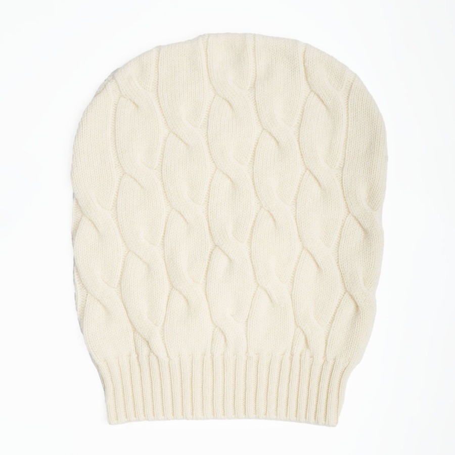 Hot E.Marinella Cable-Knit Beige Wool Hat