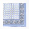 Wholesale E.Marinella Powder Blue Hand-Printed Silk Pocket Square - Large Pattern