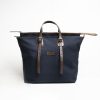 Hot E.Marinella Dark Blue Weekend Bag With Leather Trim