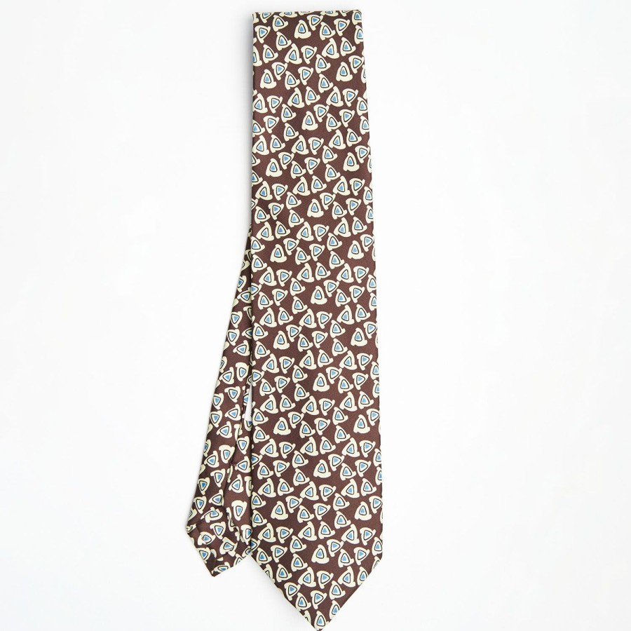 Online E.Marinella Dark Brown Archivio Collection Silk Tie 1952-1-04