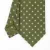 New E.Marinella Olive Green Sartorial 7 Cm Tie - Small Flower Pattern