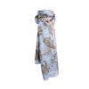 New E.Marinella Powder Blue Cotton And Linen Scarf - Paisley Pattern