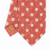 Online E.Marinella Orange Sartorial Cotton And Silk Tie - Large Flower Pattern