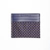 Online E.Marinella Dark Blue Silk And Leather Credit Card Holder - 5 Compartments