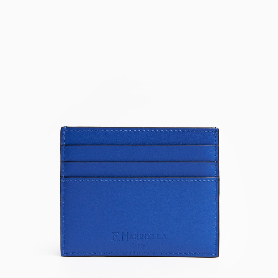 New E.Marinella Bluette Leather Credit Card Holder - 7 Compartments