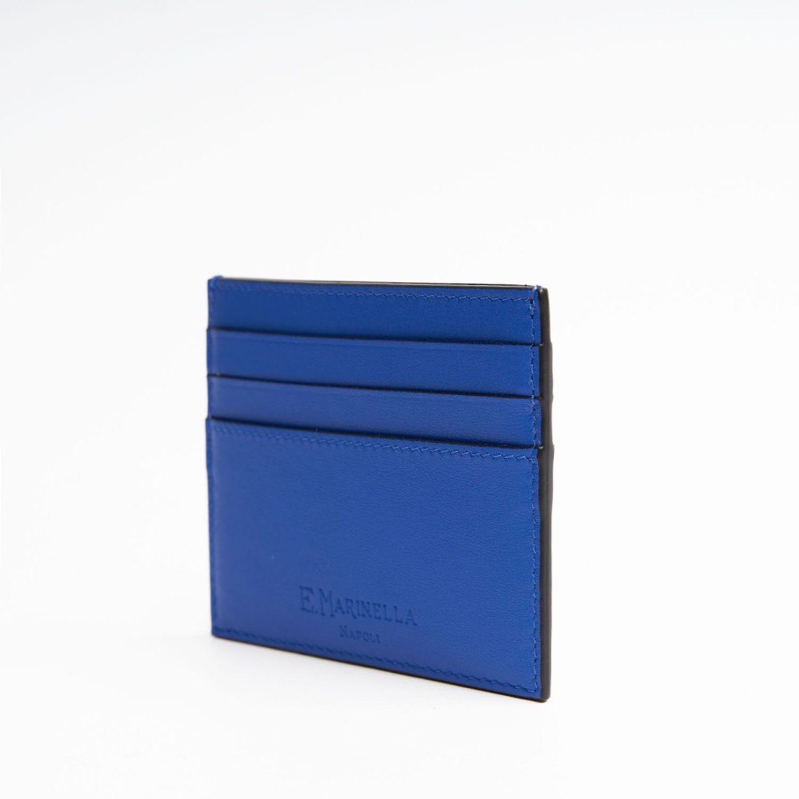 New E.Marinella Bluette Leather Credit Card Holder - 7 Compartments