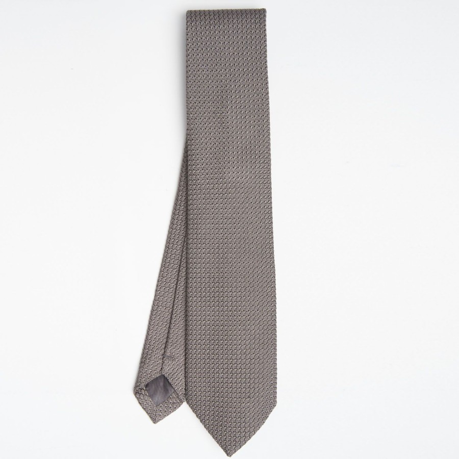 Online E.Marinella Dark Grey Sartorial Granadine Silk Tie