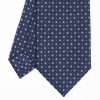 Best E.Marinella Dark Blue Sartorial Classic Silk Tie - Small Flower Pattern