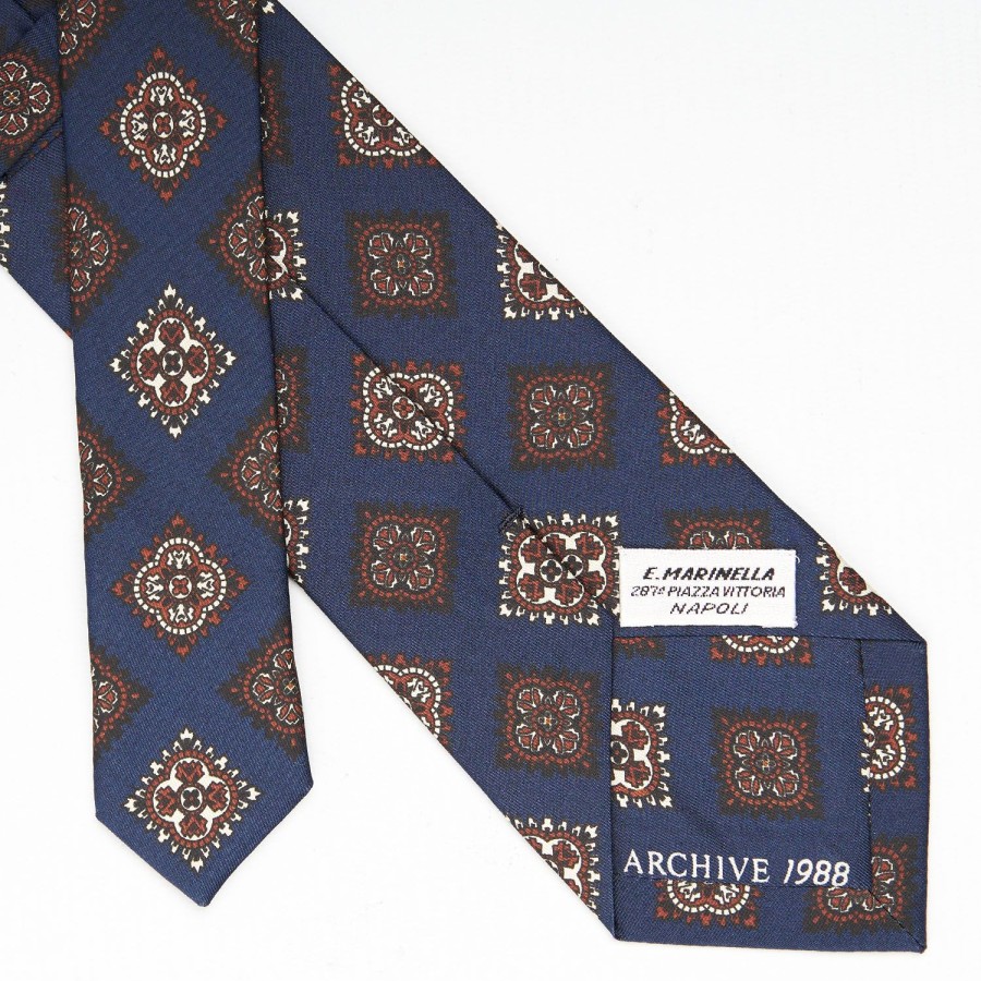 Wholesale E.Marinella Dark Blue Archivio Collection Silk Tie 1988-02