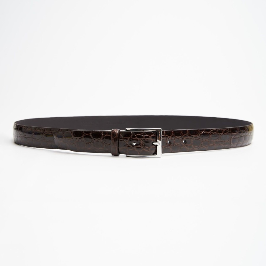 Hot E.Marinella Dark Chocolate Belt In Alligator