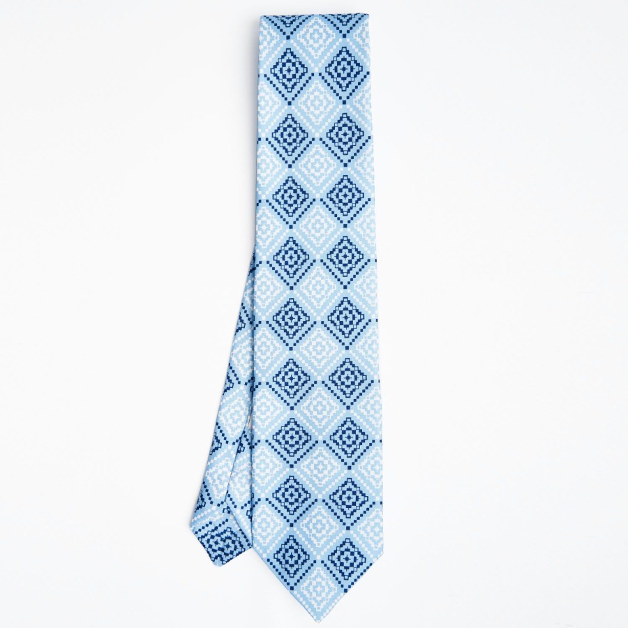 Online E.Marinella Light Blue Archivio Collection Silk Tie 1982-03