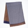 Clearance E.Marinella Midnight Blue And Brown Double Silk Scarf