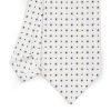 Clearance E.Marinella White Sartorial Classic Silk Tie - Small Flower Pattern