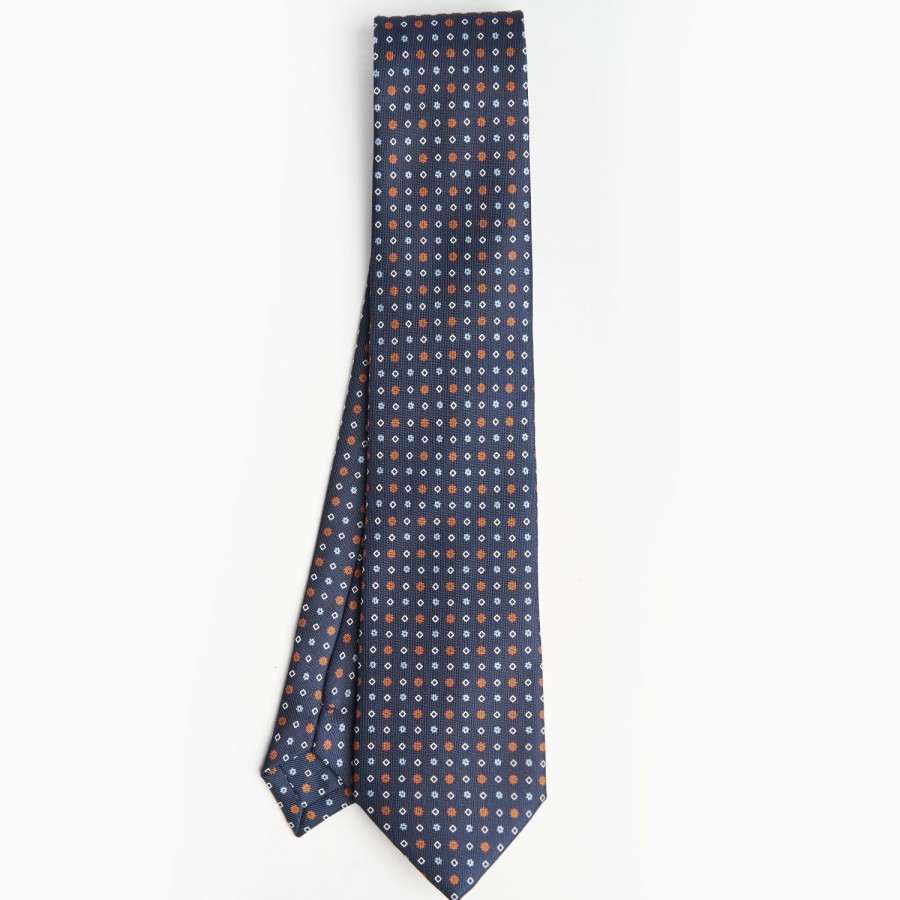 Hot E.Marinella Dark Blue Sartorial Tie - Small Designs