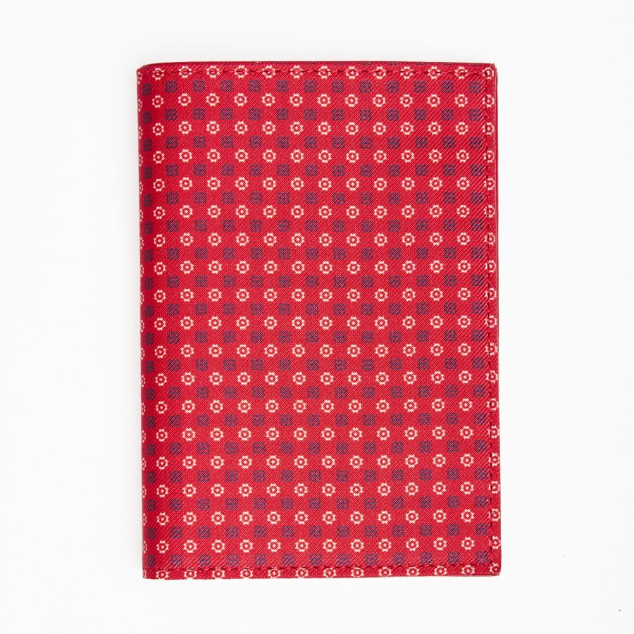 Wholesale E.Marinella Red Vertical Wallet In Silk And Leather